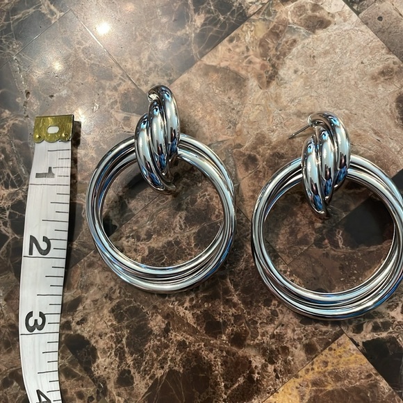 Silver Large Hoops - Picture 10 of 12